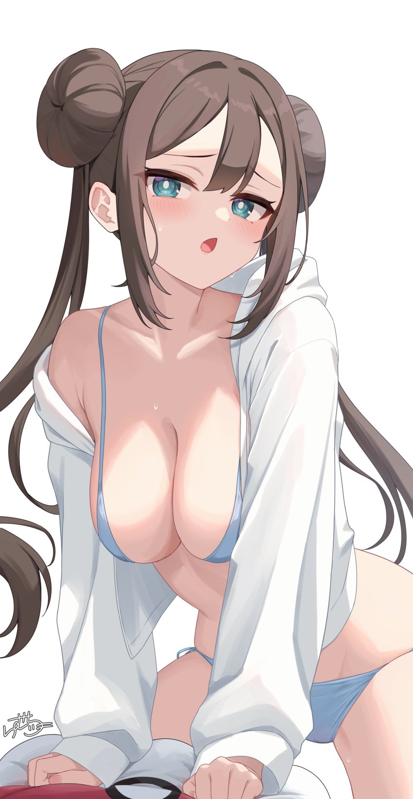 blue_eyes breasts female female_only looking_at_viewer nintendo open_mouth pokemon ramchi rosa_(pokemon) solo