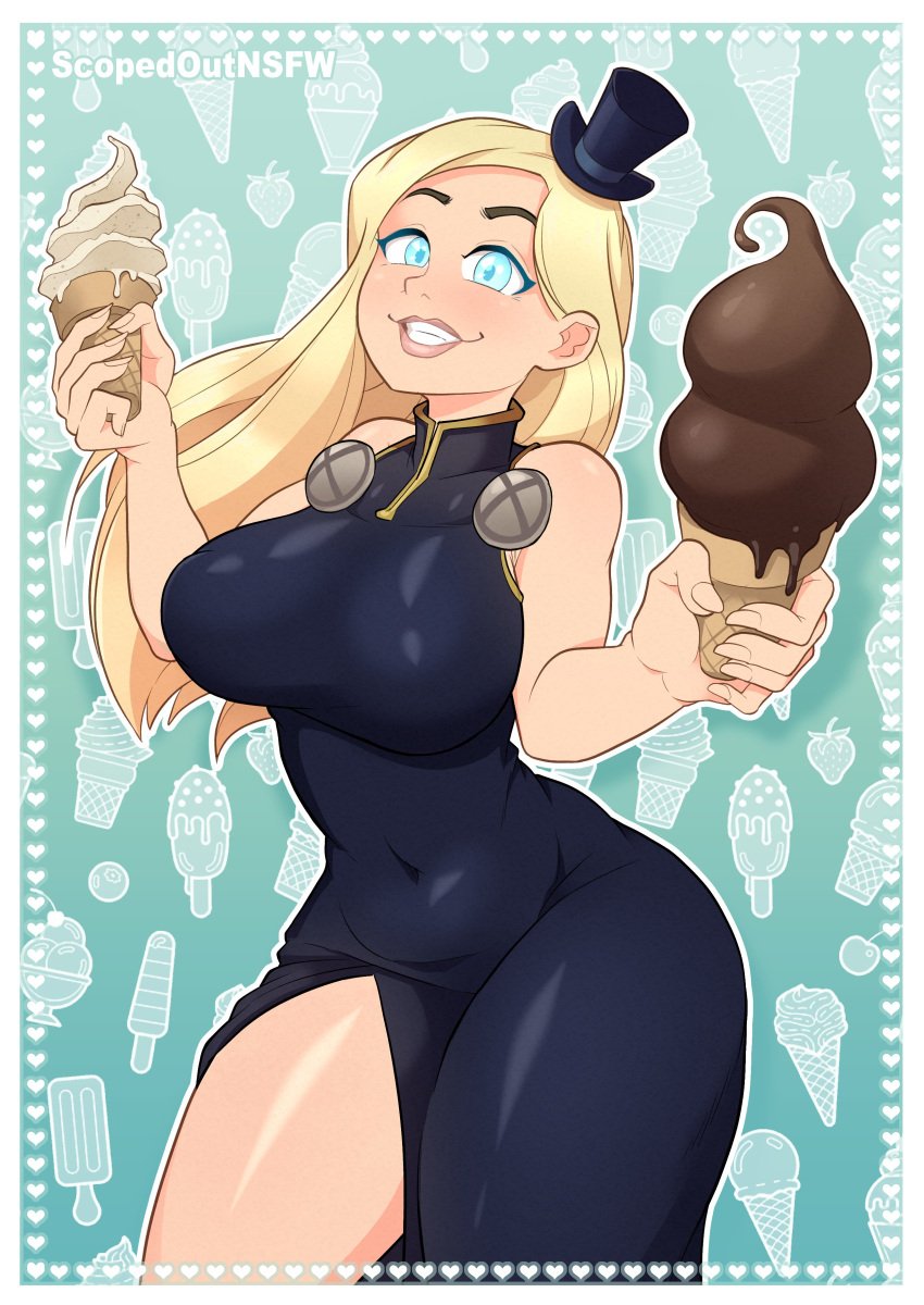 blonde_hair female ice_cream marvel marvel_comics scopedout soft_serve_(x-men) x-men