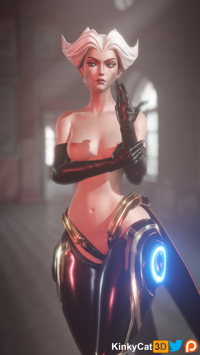 3d camille_ferros cyborg female kinkykatt3d league_of_legends nude nude_female riot_games video_games