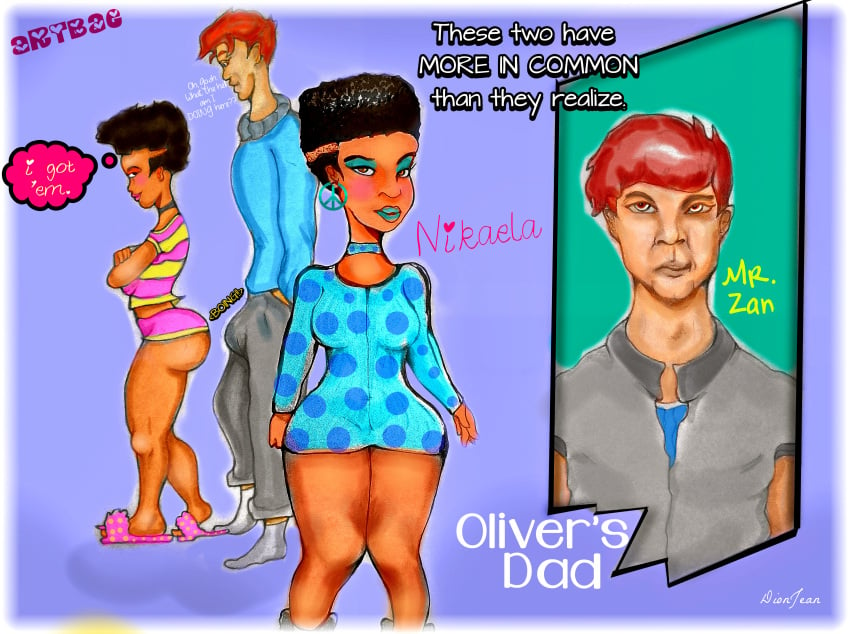 artbae booty booty_shorts interracial interracial_sex original original_art original_artwork original_character original_characters pajamas short short_hair shortstack skirt straight taller_male