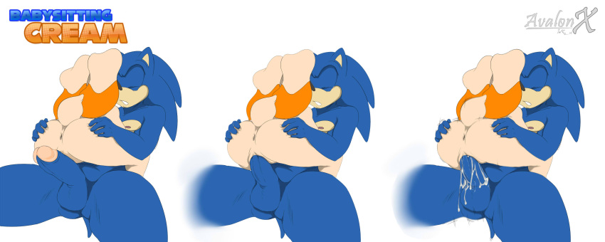 2014 age_difference anthro anus ass ass_grab aval0nx balls cowgirl_position cream_the_rabbit cum cum_in_pussy cum_inside erection female hedgehog lagomorph male mammal nude orgasm penetration penis pussy rabbit sega sex sonic_(series) sonic_the_hedgehog vaginal_penetration young