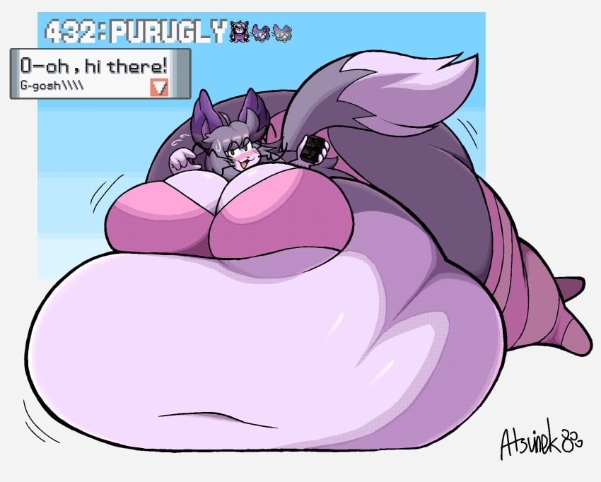 atsuinekowo bbw big_ass big_breasts breasts bubble_butt cleavage female furry huge_ass huge_breasts obese overweight pokemon pokemon_(species) purugly tagme thick_thighs wide_hips