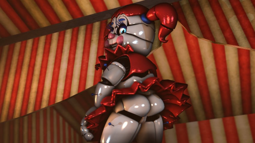 1boy1girl 3d animatronic animatronic_girl ass blue_eyes circus_baby circus_baby_(fnaf) circus_baby_(original) female five_nights_at_freddy's five_nights_at_freddy's:_sister_location fnaf fnafsl full_color no_penetration pussy robot_girl robot_humanoid sister_location skirt solo solo_female