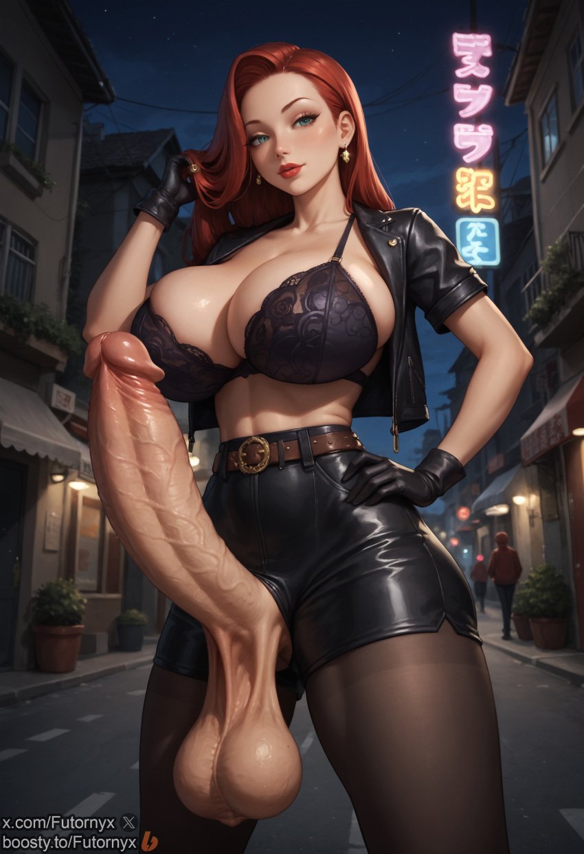 1futa ai_generated blush blush earrings erection futanari futornyx gloves huge_balls huge_breasts huge_cock huge_cock jessica_rabbit large_breasts large_testicles long_hair massive_penis moon night pantyhose red_hair saggy_balls solo standing street tagme thick_thighs veiny_penis who_framed_roger_rabbit wide_hips