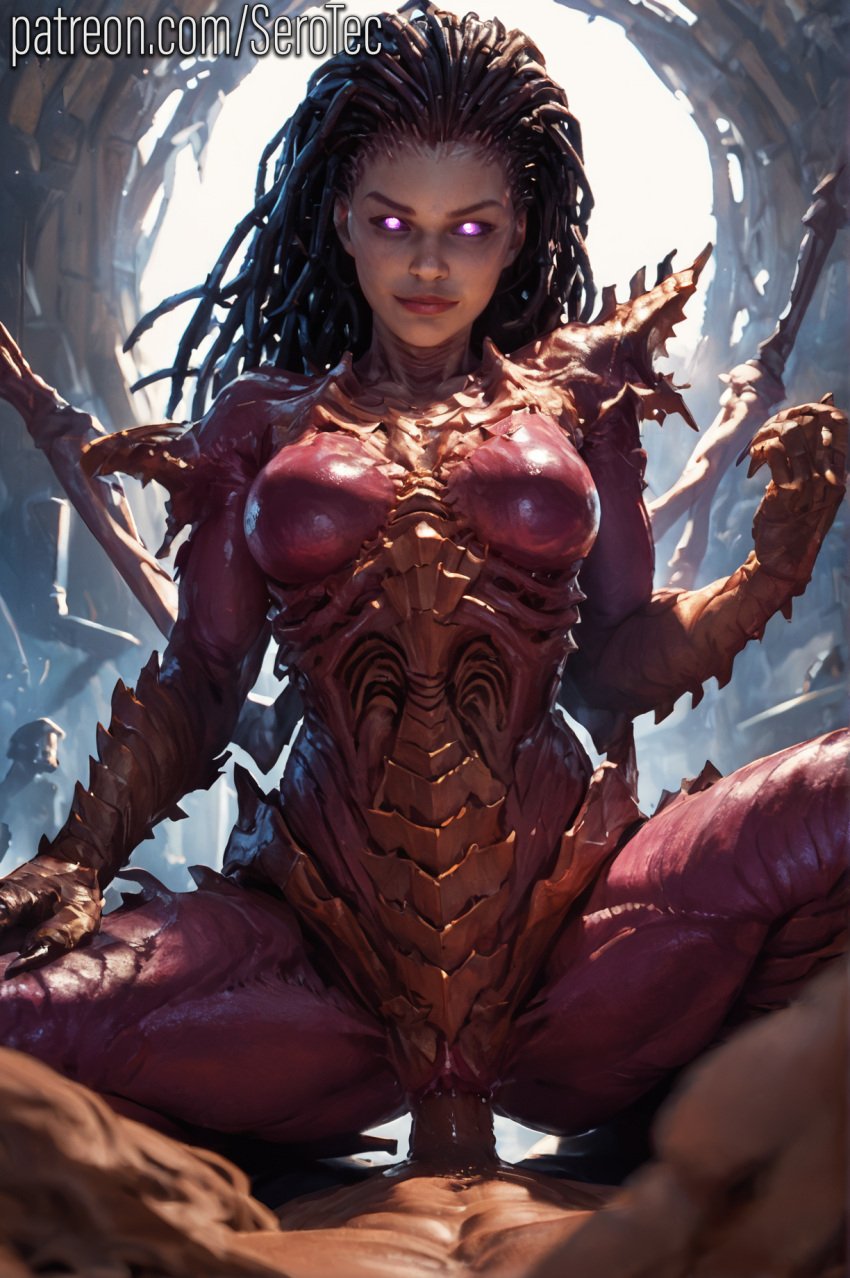 1female 1girls 2d ai_generated bone_wings cowgirl cowgirl_position creepy detailed_female female girl heroes_of_the_storm hi_res high_resolution highres infested kerrigan male_pov monster_girl pony_diffusion_xltasy pov purple_eyes queen_of_blades sarah_kerrigan serotec starcraft starcraft_2 vagina vaginal_penetration vaginal_penetration wings zerg