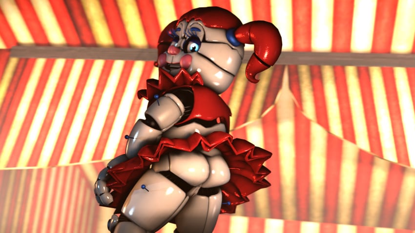 1boy1girl 3d animatronic animatronic_girl ass blue_eyes circus_baby circus_baby_(fnaf) circus_baby_(original) female five_nights_at_freddy's five_nights_at_freddy's:_sister_location fnaf fnafsl full_color no_penetration pussy robot_girl robot_humanoid sister_location skirt solo solo_female