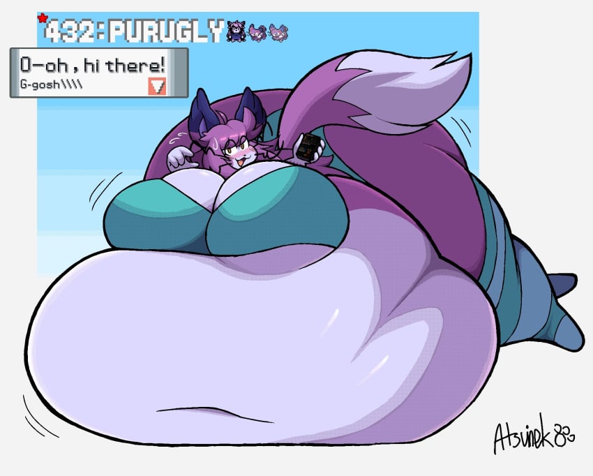 atsuinekowo bbw big_ass big_breasts breasts bubble_butt cleavage female furry huge_ass huge_breasts obese overweight pokemon pokemon_(species) purugly tagme thick_thighs wide_hips