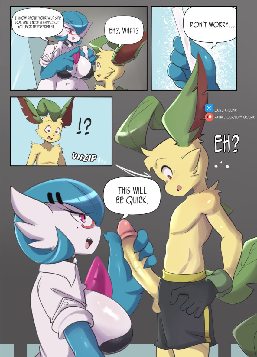 big_breasts big_penis breasts cleavage dr._voir eeveelution female furry gardevoir huge_breasts huge_cock leafeon lucyfercomic penis pokemon pokemon_(species) tagme thick_thighs wide_hips