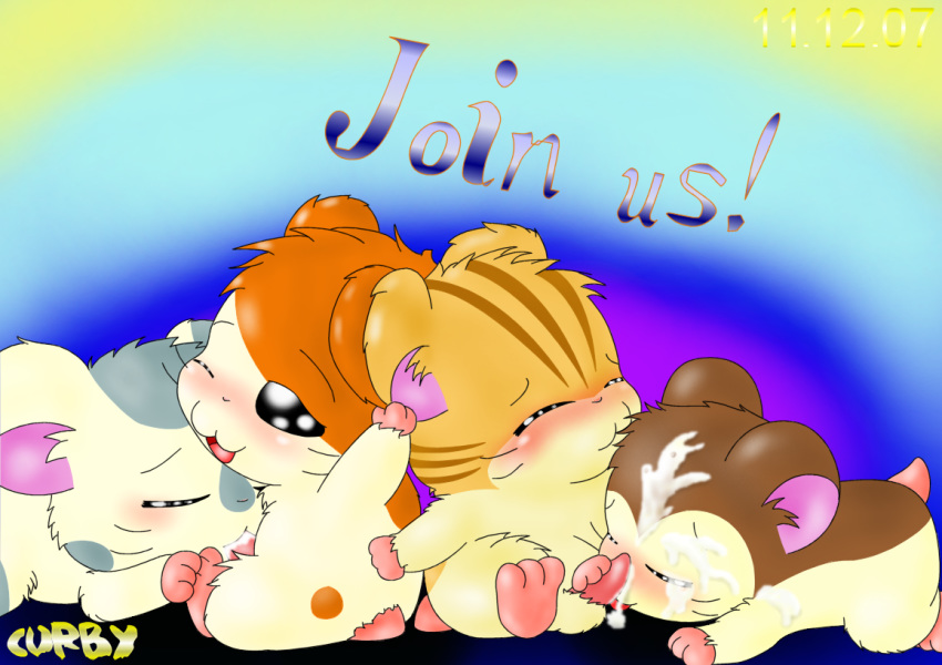 2007 4boys cum curby hamster hamtaro hamtaro_(series) maxwell_(hamtaro) oxnard penis stan_(hamtaro) yaoi