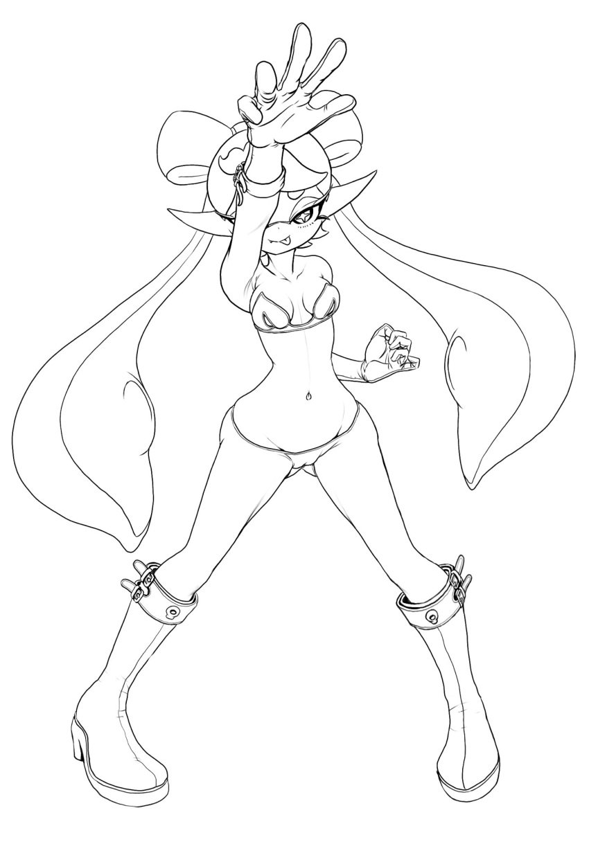 callie_(splatoon) inkling inkling_girl koharuno2 line_art skimpy_clothes splatoon splatoon_(series) squid_sisters squid_sisters_(splatoon) tagme tentacle_hair