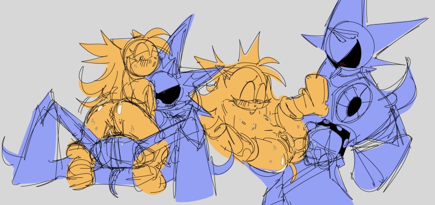 1girl1boy anthro anthro_on_robot bileshroom doodle dry_humping furry furry_female grinding humping metal_sonic pepper_(masochistfox) robot robot_boy robot_humanoid sketch sonic_(series) sonic_the_hedgehog_(series)