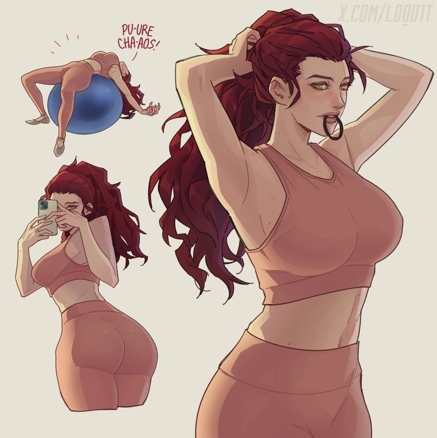 1girls armpits arms_up ass belly belly_button big_ass big_breasts big_butt breasts clothed english_text fat_ass female female_only fully_clothed large_ass large_breasts large_butt light-skinned_female light_skin loqu1t marvel marvel_comics marvel_rivals mirror_selfie red_hair scarlet_witch scarlet_witch_(marvel_rivals) sports_bra sportswear tagme taking_picture text thick thick_ass tied_hair tight_clothes tight_clothing tight_throat tummy wanda_maximoff working_out workout workout_clothes yellow_body yoga yoga_ball yoga_pants