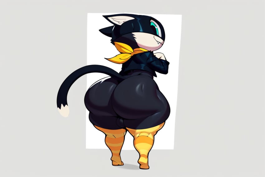 ai_generated big_butt big_thighs feline morgana_(persona) persona_5