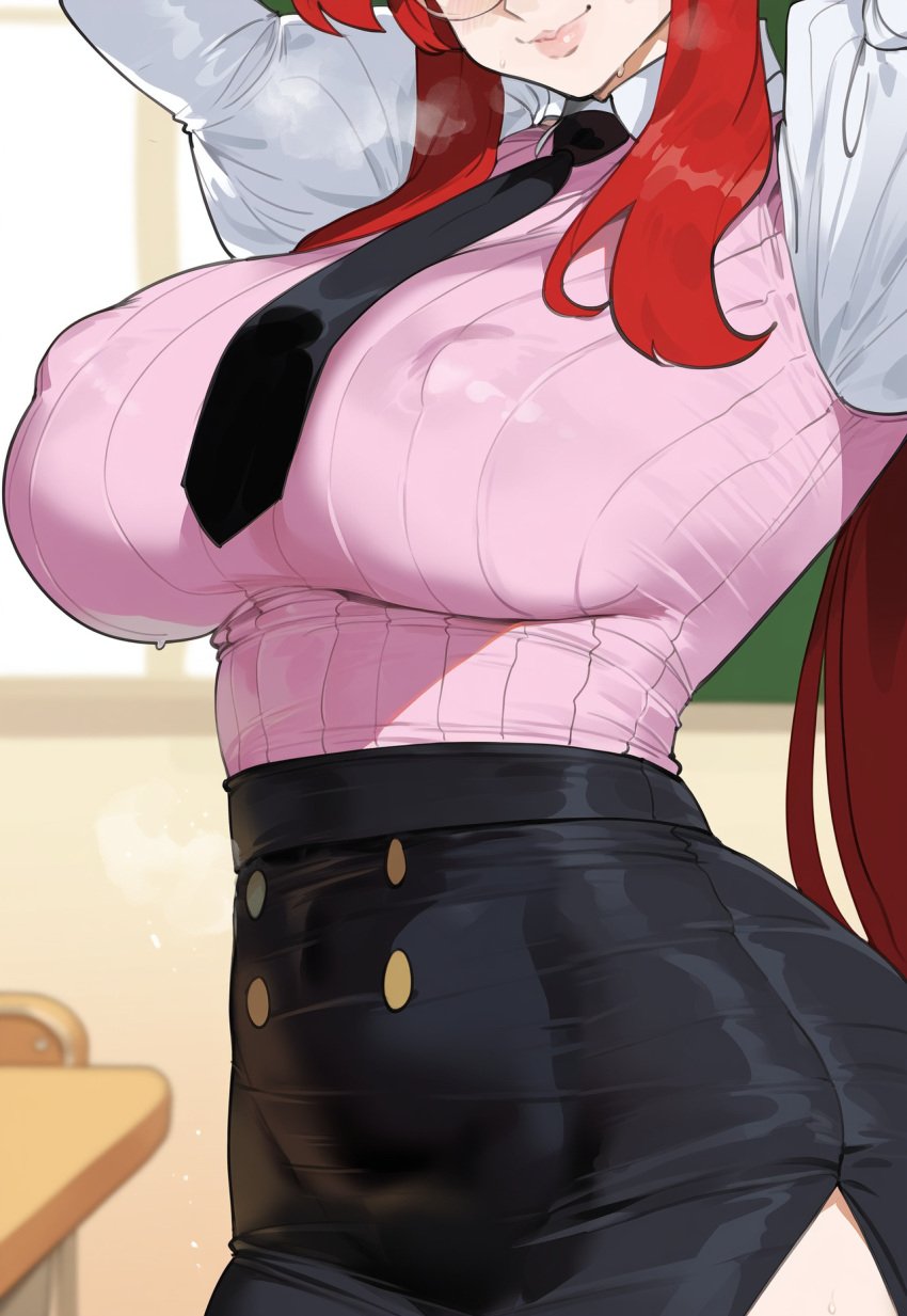 ai_generated creamy_ai curvy fully_clothed light-skinned_female light_skin long_hair red_hair tagme tengen_toppa_gurren-lagann tengen_toppa_gurren_lagann yoko_littner