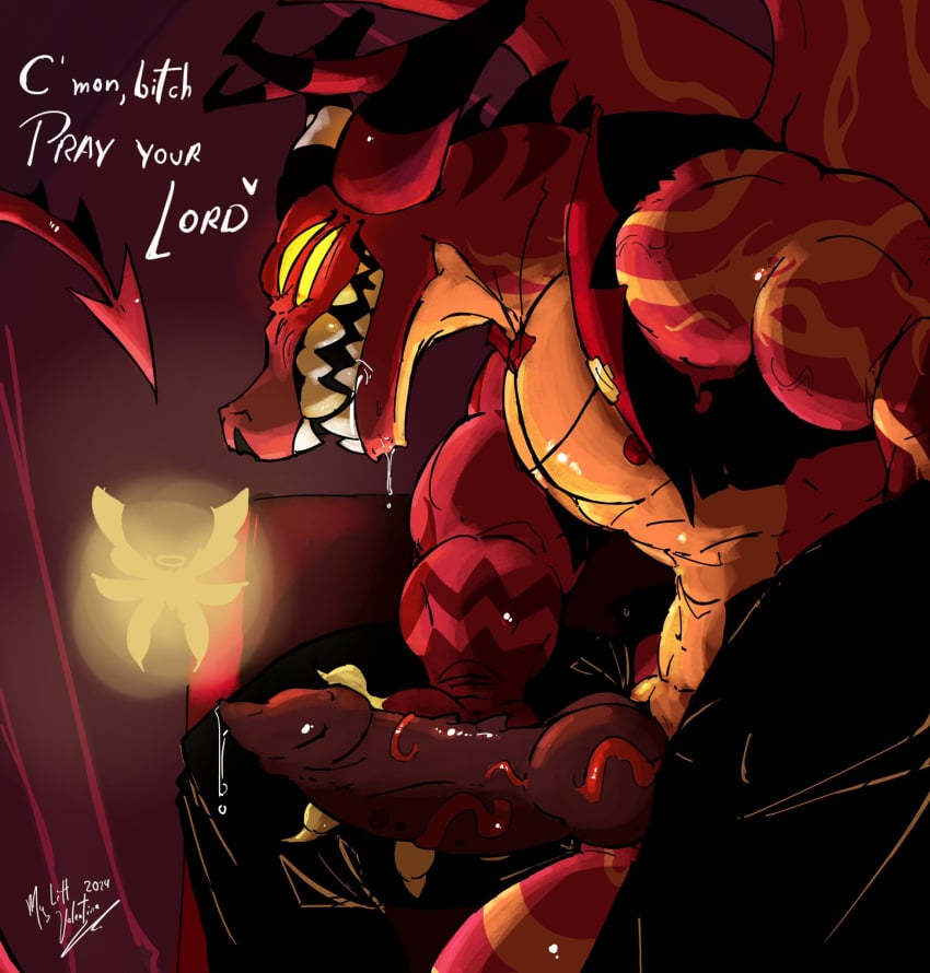 1boy 1male 2024 abs animal_genitalia animal_penis anthro anthro_focus anthro_only anthro_solo demon demon_boy demon_horns demon_humanoid digital_drawing_(artwork) digital_media_(artwork) dragon erect_penis erection fangs glans helluva_boss horns knot knotted_penis leaking_precum lucifer_morningstar_(hazbin_hotel) male male_anthro male_focus male_only muscles muscular muscular_male mylittvalentine partially_clothed partially_clothed_male pecs pectorals penis precum precum_drip precum_string satan_(helluva_boss) sharp_teeth smile smiley_face smiling solo solo_anthro solo_focus solo_in_panel solo_male solo_male spiked_penis spikes spikes_(anatomy) vein veiny_penis wings