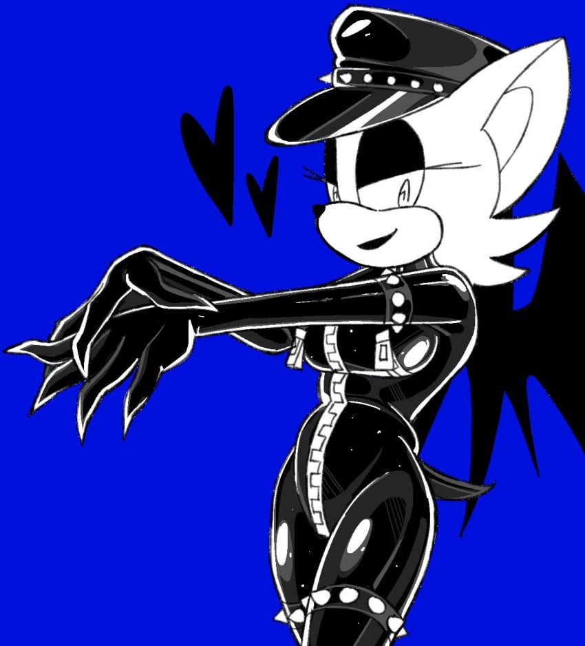 bdsm_outfit bodysuit ctrl_bullet eyeshadow female furry hat rouge_the_bat sega sonic_(series) wings