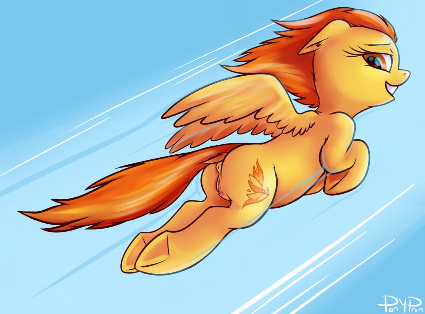 2014 anus ass equine female feral friendship_is_magic horse mammal my_little_pony pegasus ponypron pussy smile solo spitfire_(mlp) wings wonderbolts_(mlp)