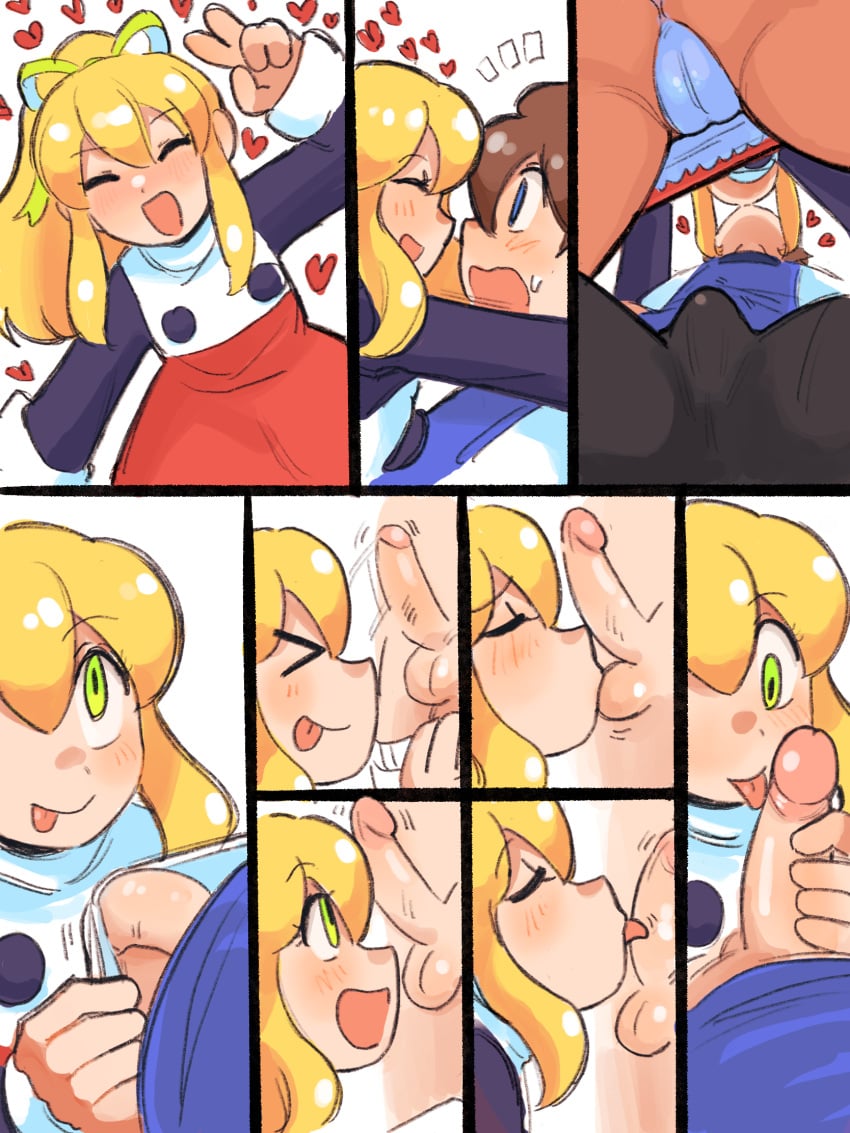 aipiepo incest licking_penis mega_man mega_man(classic) mega_man_(character) oral pie_(artist) roll tagme