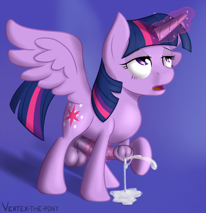 alicorn animal_genitalia cum cutie_mark dickgirl equine erection feral friendship_is_magic fur hair horn horse horsecock intersex mammal my_little_pony nude penis pony purple_eyes purple_fur purple_hair solo twilight_sparkle_(mlp) vertex-the-pony wings