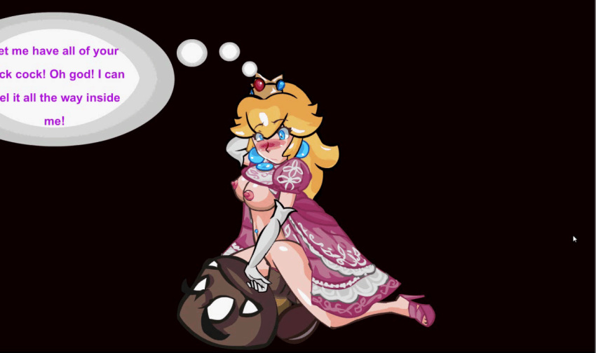 1boy animated breasts cowgirl_position goomba interspecies male mario_(series) nintendo playshapes princess_peach riding text