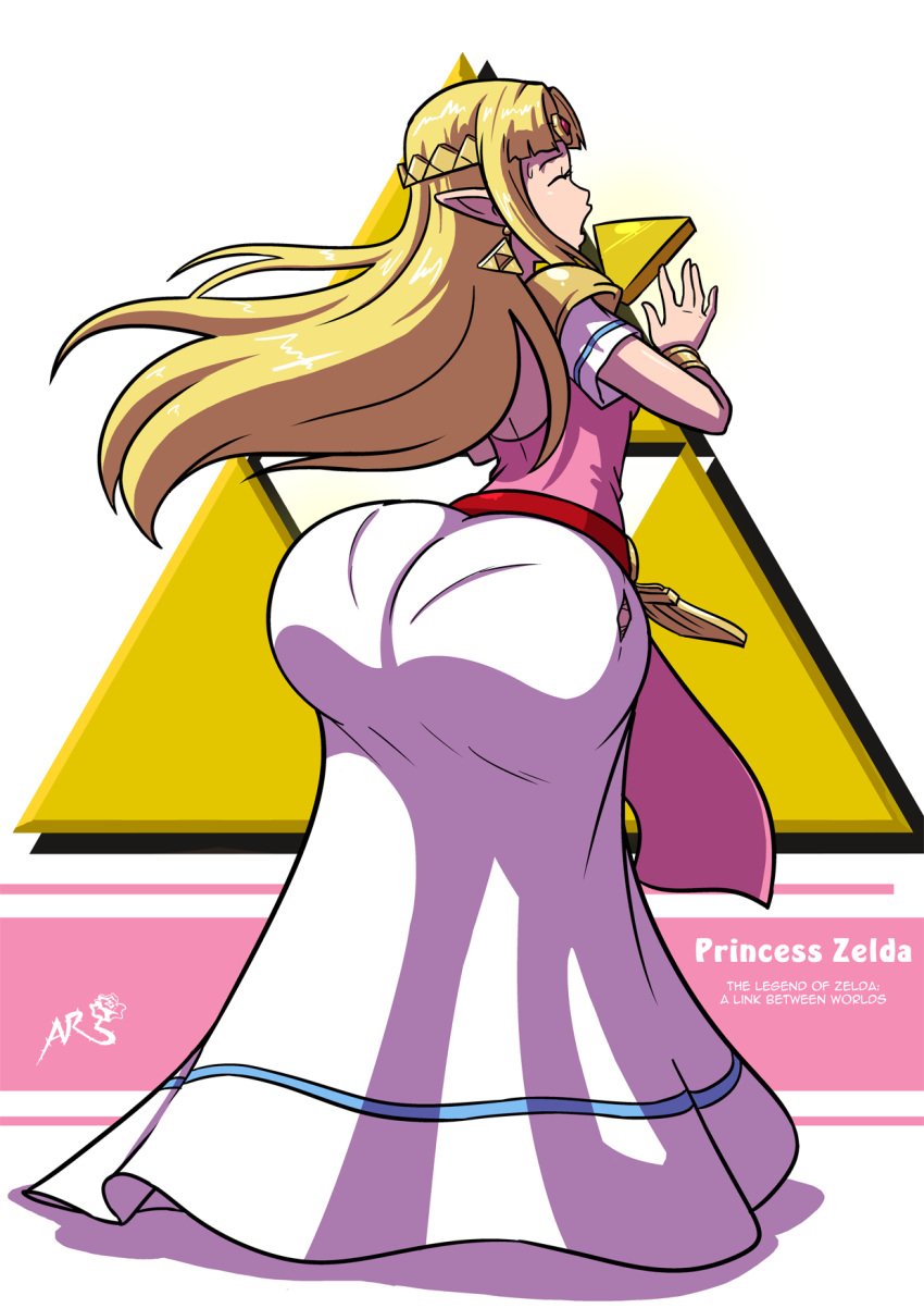 1girls 2014 a_link_between_worlds anus ass ass_expansion ass_in_dress axel-rosered big_ass blonde_hair clothed dat_ass english_text female female_only long_hair nintendo pantylines pleasure_face princess_zelda simple_background solo text the_legend_of_zelda wardrobe_malfunction zelda_(a_link_between_worlds)