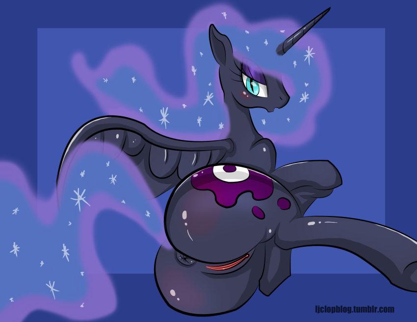 2014 absurdres alicorn anus ass big_ass blush dark_persona equine female friendship_is_magic highres horn horse lj mammal my_little_pony nightmare_moon on_side princess_luna_(mlp) pussy wings