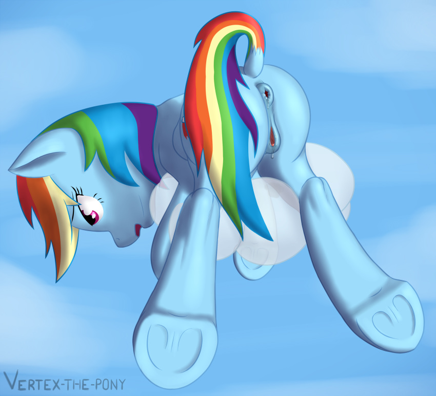 2014 anus ass equine female friendship_is_magic horse mammal my_little_pony pegasus pussy rainbow_dash_(mlp) solo straight_hair vertex-the-pony wet wet_pussy wings