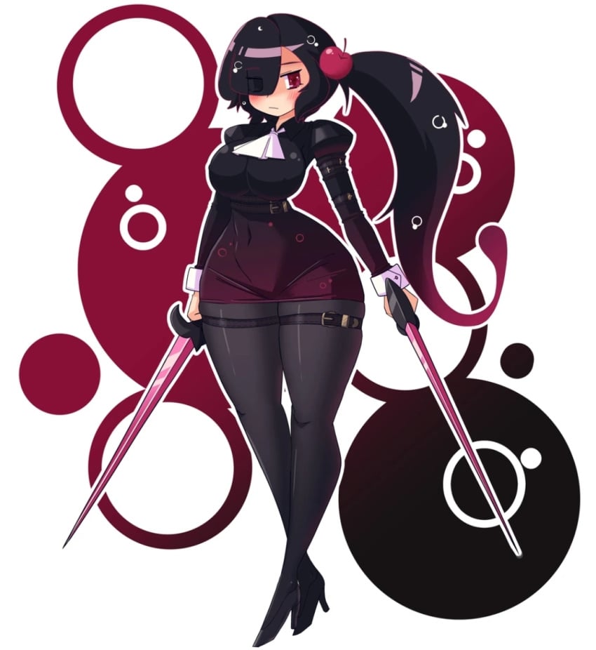 big_breasts black_hair cherry_cola_cookie cookie_run cookie_run_kingdom solo solo_female