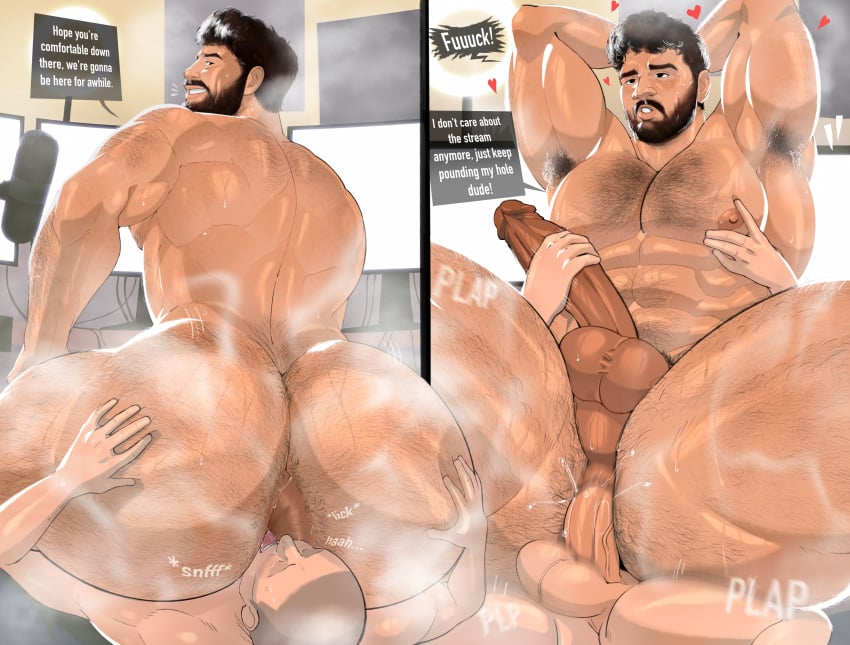 emissionswhite gay gay_sex hairy hairy_armpits hairy_ass hairy_male hasanabi male male/male male_only nose_to_anus rimming steam steaming_body sweat sweaty_body sweaty_butt twitch twitch.tv twitch_streamer