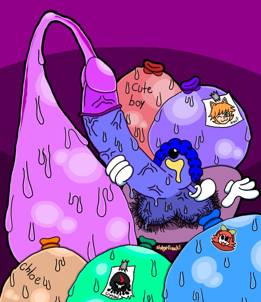 1futa 1futanari ball_with_hyper_features blue_hair blue_skin cock_vore condom condom_balloon condom_on_penis cum_disposal disposal drawing drawings drool drooling excessive_cum excessive_pubic_hair floating_hands futanari gloves hairy humiliation hyper hyper_balls hyper_cock hyper_genitalia hyper_penis hyper_testicles implied_vore oc original_character original_characters pillow pleasure_face pleasured_face pubes pubic_hair sitting_on_pillow sludgefreak slushfriend_(sludgefreak) small_but_hung sweaty sweaty_balls sweaty_genitalia veins veins_on_dick veiny veiny_balls veiny_penis