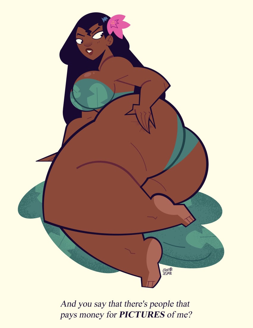 1girls ass_bigger_than_breasts big_ass big_butt big_thighs bikini black_hair bubble_ass bubble_butt dark-skinned_female dialogue disney fat_ass goodbyellow grabbing_own_ass green_bikini hawaiian hawaiian_female lilo_and_stitch medium_breasts nani_pelekai pacific_islander pacific_islander_female polynesian polynesian_female samoan samoan_female tagme thick_thighs thin_waist wide_hips