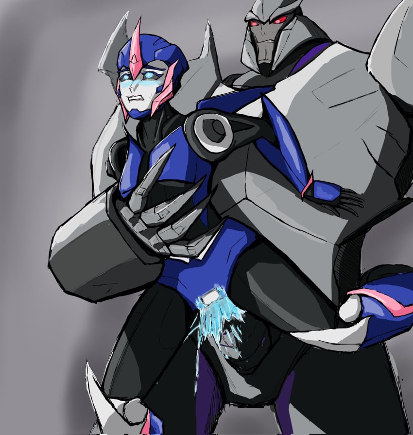 1boy 1girls arcee arcee_(prime) azzertyimages blush megatron rape robot straight transformers transformers_prime