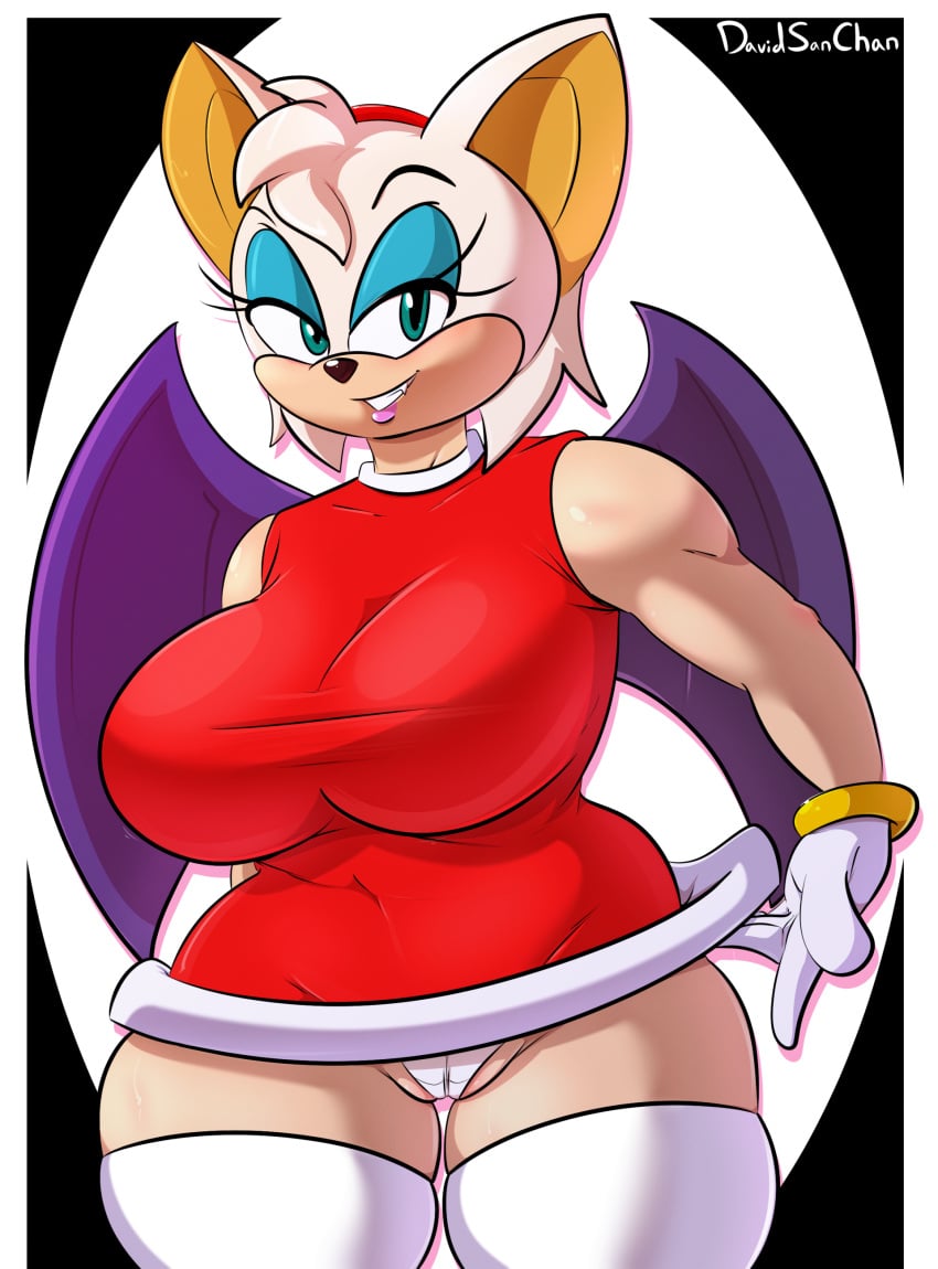 1girls amy_rose_(cosplay) anthro bat big_breasts breasts busty cameltoe chiropteran clothing davidsanchan dress dress_lift female female_only huge_breasts large_breasts legwear looking_at_viewer outfit_swap panties png rouge_rose rouge_the_bat smile sonic_(series) sonic_the_hedgehog_(series) thick_thighs thighhighs wide_hips wings