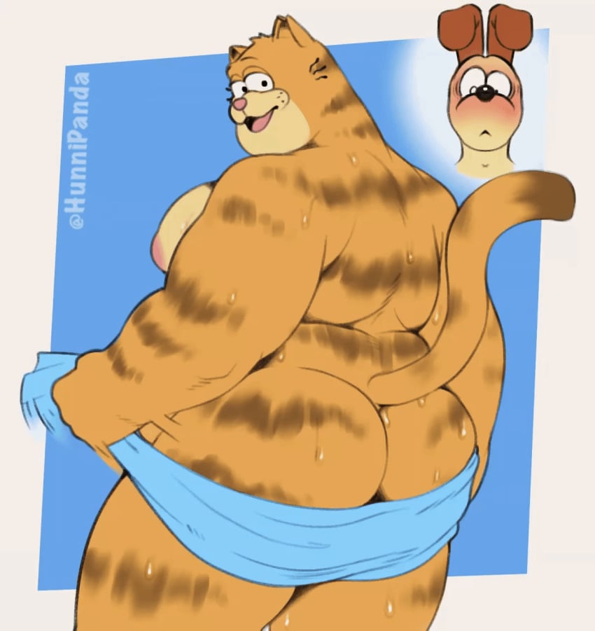 2024 after_shower animated anthro ass bara brush canid canine canis columbia_pictures domestic_cat domestic_dog felid feline felis garfield_(series) gay gif hi_res hunnipanda looking_back male male_only mammal nipples nude odie_the_dog one_eye_closed paws,_inc. simple_background slightly_chubby solo sony the_garfield_movie_(2024) towel vic_(garfield) whiskers