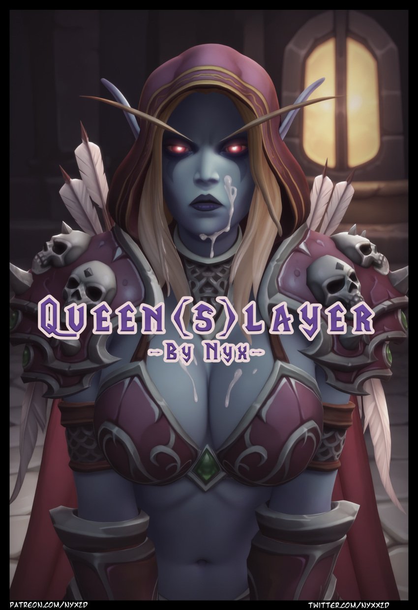 1girls ai_assisted ai_generated armor comic elf elf_ears fantasy glowing_eyes nyxworks sylvanas_windrunner undead warcraft world_of_warcraft