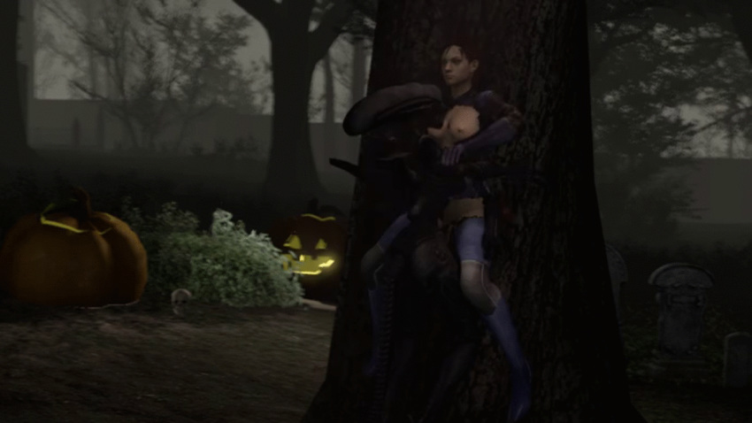 1futa 1girl1futa 1girls 3d alien alien/human alien_(franchise) animated black_skin brown_hair crossover dark_skin female forest futa_on_female futanari graveyard hair halloween human intersex interspecies jill_valentine jill_valentine_(julia_voth) light_skin medium_breasts noshameanimator nude pumpkin pumpkins resident_evil resident_evil_remake riding ripped_clothing sex source_filmmaker standing standing_sex tail tombstone tombstones torn_clothes torn_clothing vaginal_penetration xenomorph