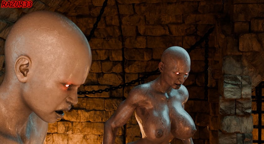 2futas 3d bald bald_female big_breasts big_penis boobs_out breasts cracked_skin dungeon forced forced_yuri futa_on_female futadom futanari grey_skin implied_oral implied_penetration implied_rape implied_sex looking_down looking_down_at_partner monster monster_girl ms._x naked naked_female naked_futa night panting patreon_exclusive patreon_only_post penis raped_by_enemy raped_by_futa raped_by_monster raped_female raz0r33 red_eyes resident_evil screenshot tyrant