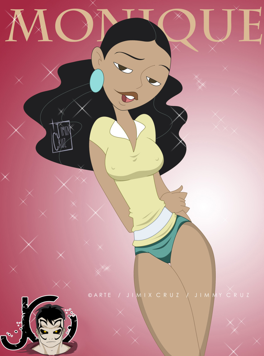 dark-skinned_female dark_skin disney disney_channel emma_erotic erect_nipples female female_only human kim_possible medium_breasts monique_(kim_possible) panties solo