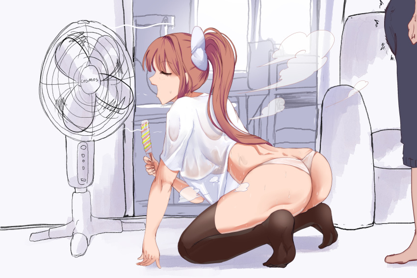 1girls ass doki_doki_literature_club female monika_(doki_doki_literature_club) panties