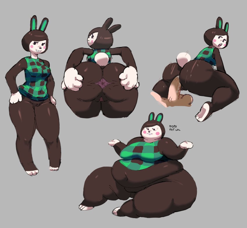 2020 4_fingers anal anal_sex animal_crossing anthro anthro_focus anthro_penetrated anus archived_source ass balls belly belly_overhang big_belly big_butt big_cheeks big_penis biped bob_cut bodily_fluids bottomless breasts brown_body brown_hair buckteeth carmen_(animal_crossing) checkered checkered_clothing checkered_topwear cheek_spots chubby_cheeks clothed clothing deep_navel digital_drawing_(artwork) digital_media_(artwork) disembodied_penis dot_eyes duo english_text fapolantern feet female female_focus female_penetrated fingers from_behind_position fupa genitals gesture grey_background hair hand_on_hip hi_res huge_hips human human_on_anthro human_penetrating human_penetrating_anthro interspecies lagomorph leporid looking_at_another looking_at_partner looking_at_viewer looking_back looking_back_at_another looking_back_at_partner looking_back_at_viewer love_handles male male/female male_penetrating male_penetrating_female mammal medium_breasts motion_lines multiple_images narrowed_eyes navel nintendo obese obese_anthro obese_female open_mouth overweight overweight_anthro overweight_female pattern_clothing pattern_topwear penetration penile penile_penetration penis penis_in_ass presenting presenting_anus presenting_hindquarters pussy rabbit rear_view scut_tail sex short_tail shrug simple_background sitting smile smiling_at_viewer solo solo_focus spread_butt spreading standing sweat sweatdrop sweaty_butt tail teeth text thick_thighs three-quarter_view topwear unavailable_at_source undersized_clothing wide_hips