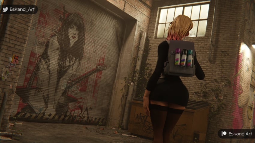 1girls 3d big_ass curvaceous curvy curvy_figure eskandart female female_only fully_clothed gwen_stacy gwen_stacy_(spider-verse) hips hourglass_figure legs light-skinned_female light_skin marvel marvel_comics no_penetration slim_waist solo solo_female spider-gwen spider-man:_across_the_spider-verse spider-man:_into_the_spider-verse spider-man_(series) thick thick_legs thick_thighs thighs voluptuous waist wide_hips