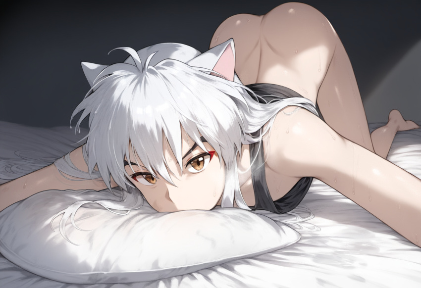 ai_generated anus ass ass_focus ass_up inuyasha inuyasha_(character) male_only seductive_look tagme white_hair