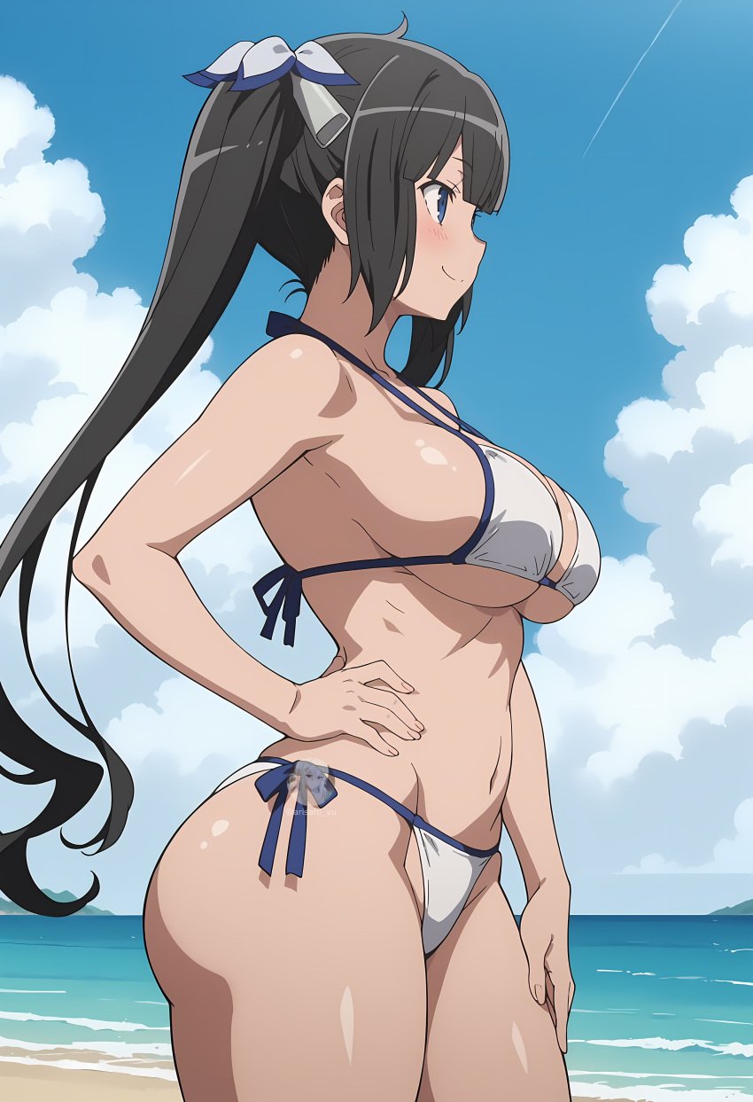 ai_generated arisato_yu bikini dungeon_ni_deai_wo_motomeru_no_wa_machigatteiru_darou_ka hestia_(danmachi) light-skinned_female