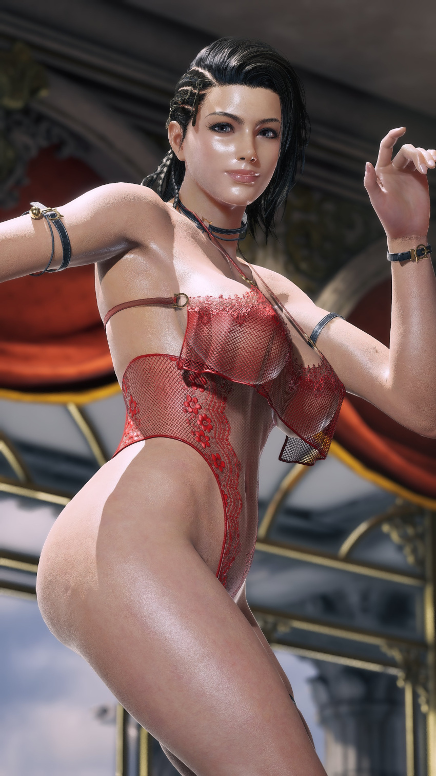 3d ass azucena_milagros_ortiz_castillo bandai_namco beach big_ass big_breasts breasts brown_eyes brown_hair curvy curvy_female curvy_figure dark-skinned_female dark_skin dolphin_shorts earrings erect_nipples hair_ornament huge_breasts latina medium_hair mod namco night_club peruvian peruvian_female pose seductive sex shaved_crotch standing sweat tanned tekken tekken_8 thick_thighs video_game_character voluptuous voluptuous_female wide_hips