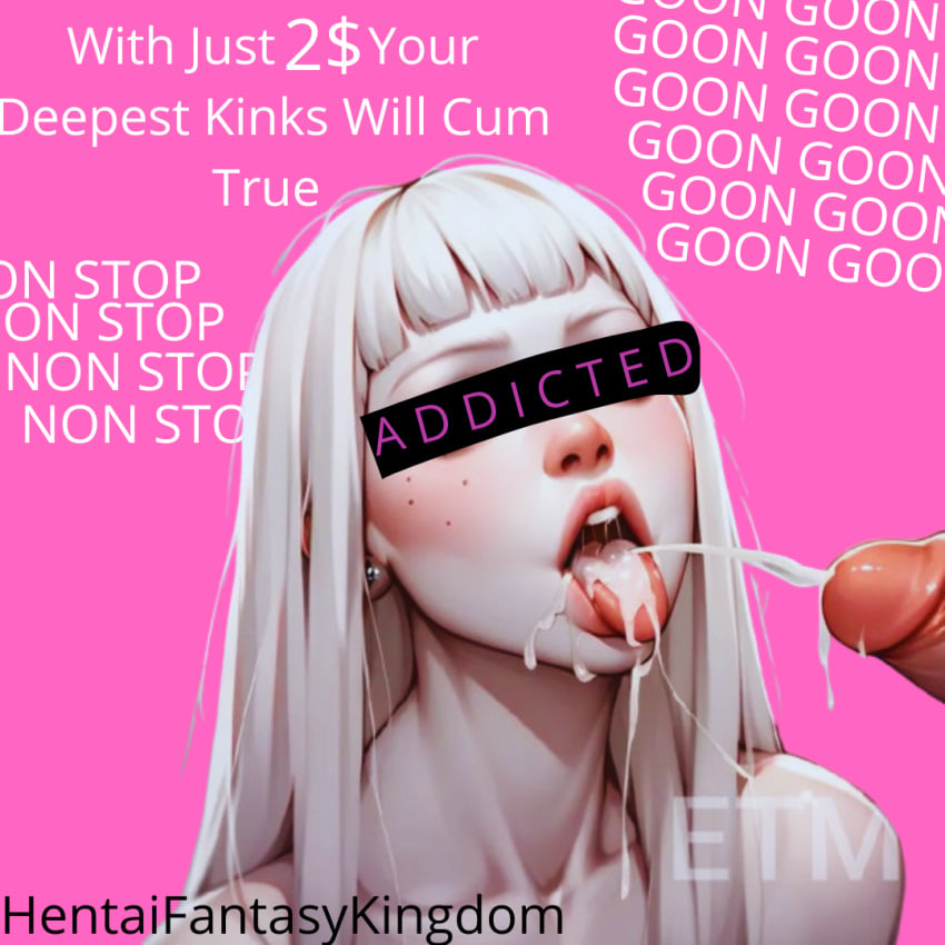 ai_generated albino cum_in_mouth goon goon_caption gooner gooning propaganda propaganda_poster