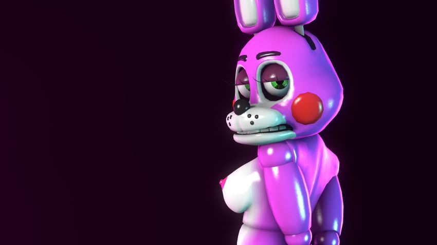 3d 4k arms_behind_back back bedroom_eyes bust bust_portrait disboi215 five_nights_at_freddy's five_nights_at_freddy's:_sister_location five_nights_at_freddy's_2 green_eyes highres looking_at_viewer pink_nipples pinup purple_body red_cheeks rosy_cheeks sfm sideboob source_filmmaker toy_bonnet_(fnaf) white_body