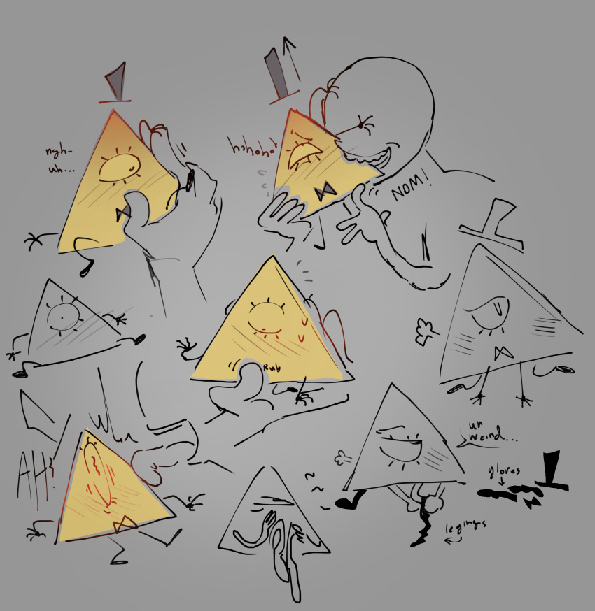 bill_cipher biting flustered gravity_falls non-human rubbing touching