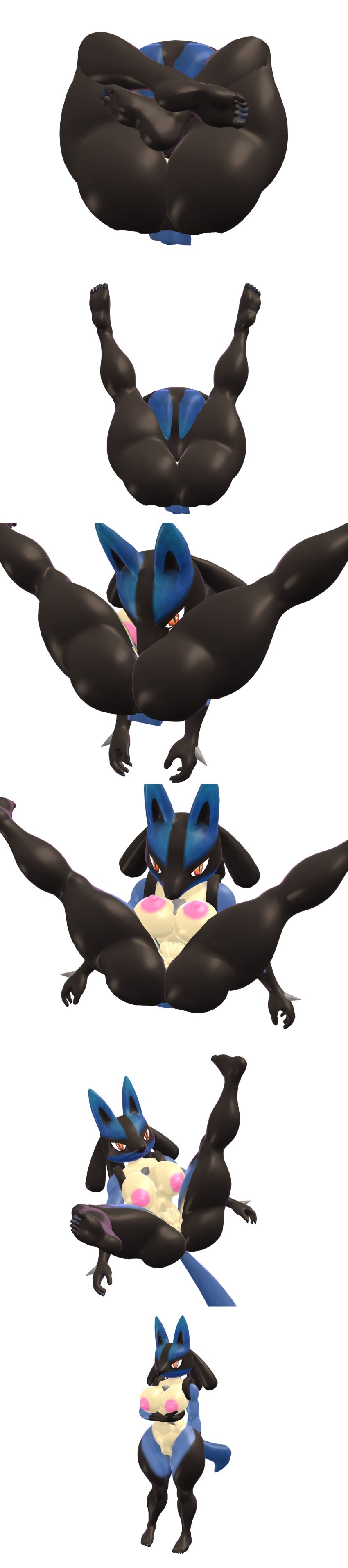 absurd_res anthro autocunnilingus balled_up female female_lucario flexible generation_4_pokemon hi_res humanoid long_image lucario masturbation nintendo oral oral_masturbation pezho pokemon pokemon_(species) solo tall_image vaginal_masturbation vaginal_penetration