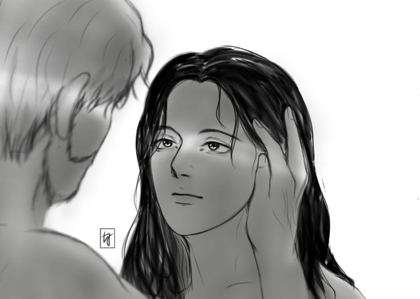 attack_on_titan eye_contact love naked pieck_finger shingeki_no_kyojin zeke_jaeger