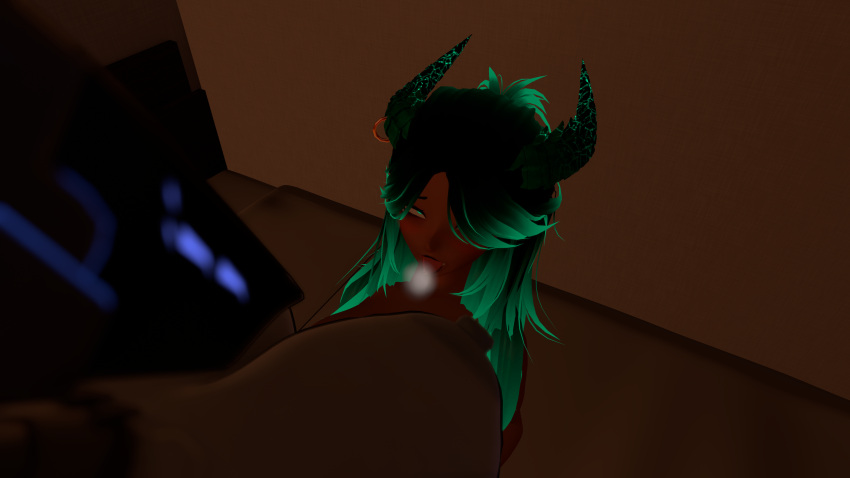 3d ahe_gao big_breasts blue_eyes dragon_girl female futanari green_eyes pleasure_face robot salta-3488 vrchat vrchat_avatar